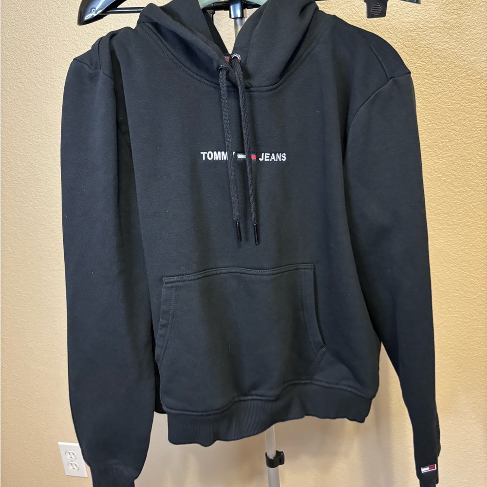 Tommy Hilfiger Black Jacket with Red and Blue Accents